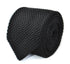 plain black knitted 8cm men's tie